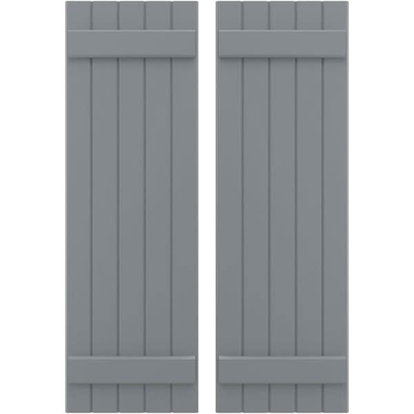 Ekena Millwork Americraft 5-Board (2 Batten) Exterior Real Wood Joined Board-n-Batten Shutters, ARW101BB518X39CHH, PR - ARW101BB518X39CHH