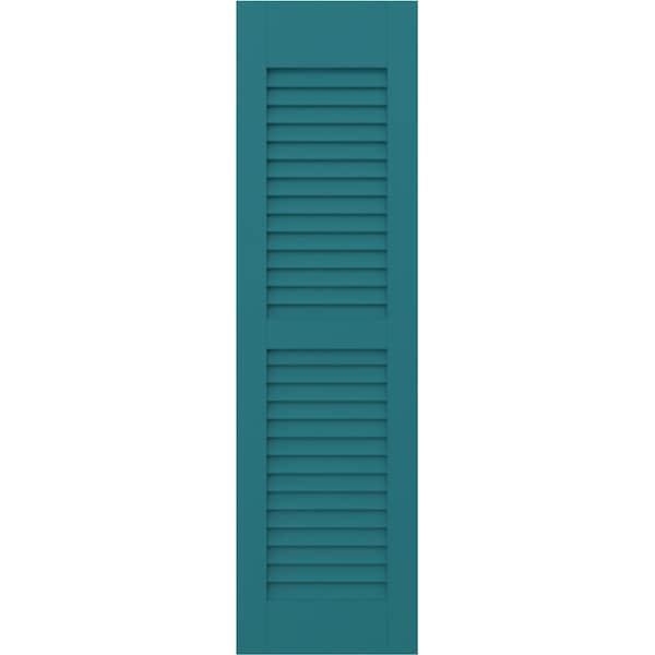Ekena Millwork 18W x 83H Americraft Two Equal Louver Exterior Real Wood Shutters, Antigua, PR - RW101LV18X83ANH