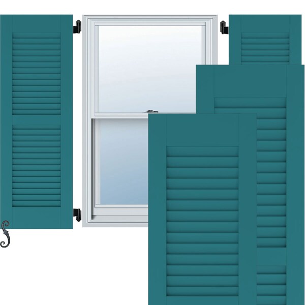 Ekena Millwork 18W x 83H Americraft Two Equal Louver Exterior Real Wood Shutters, Antigua, PR - RW101LV18X83ANH