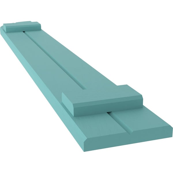Ekena Millwork Americraft 2-Board (2 Batten) Wood Joined Board-n-Batten Shutters w/ Arch Top, ARW101BQ207X55PTH, PR - ARW101BQ207X55PTH