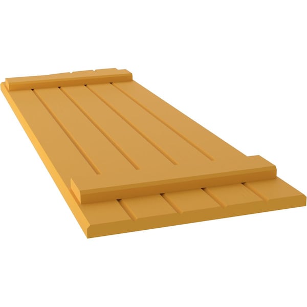 Ekena Millwork Americraft 5-Board (2 Batten) Wood Joined Board-n-Batten Shutters w/Ellipt Top, ARW101BE518X73TUH, PR - ARW101BE518X73TUH