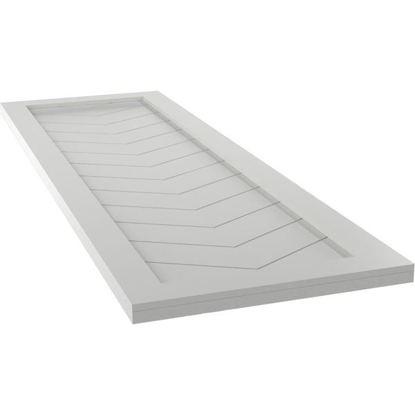 Ekena Millwork True Fit PVC Single Panel Chevron Modern Style Fixed Mount Shutters, Hailstorm Gray, 12W x 28H, PR - TFP001CV12X028ST