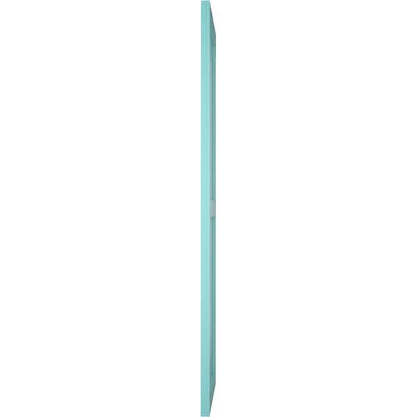 Ekena Millwork True Fit PVC Two Panel Chevron Modern Style Fixed Mount Shutters, Pure Turquoise, 18W x 32H, PR - TFP101CV18X032PT