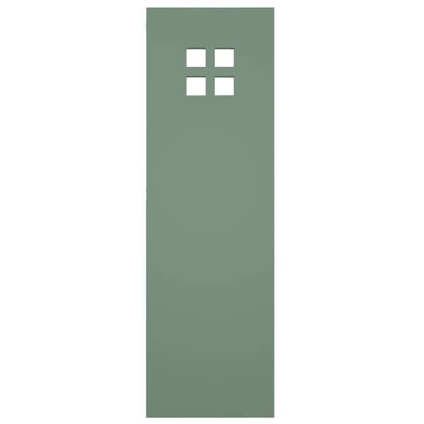 Ekena Millwork True Fit PVC San Antonio Mission Style Fixed Mount Shutters, Track Green, 12W x 50H, PR - TFP001ST12X050TG