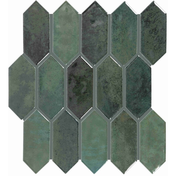 Daltile Miramo 2'' x 5'' Ceramic Picket Wall Mosaic, 12PK - MR49PCK25MBMSGL
