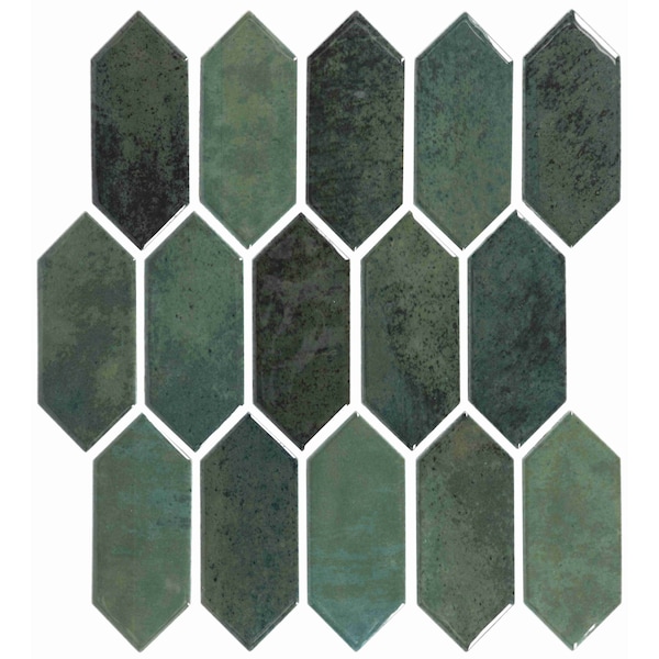 Daltile Miramo 2'' x 5'' Ceramic Picket Wall Mosaic, 12PK - MR49PCK25MBMSGL