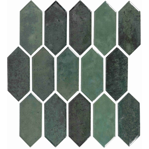 Daltile Miramo 2'' x 5'' Ceramic Picket Wall Mosaic, 12PK - MR49PCK25MBMSGL
