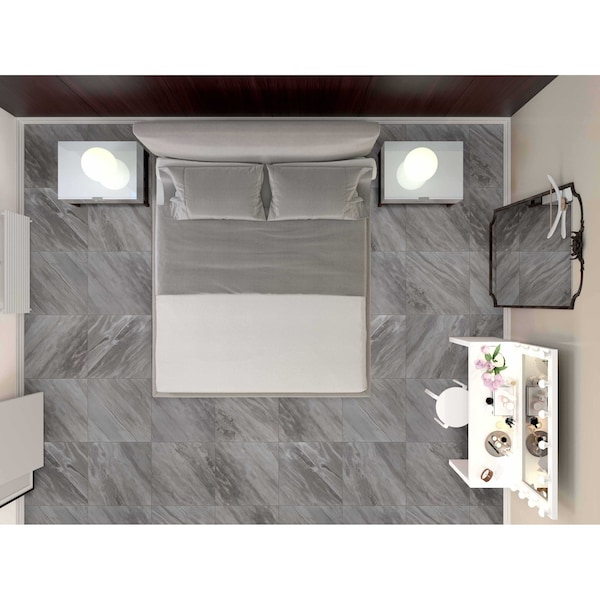 Msi Eden Bardiglio 24 In. X 24 In. Matte Porcelain Floor And Wall Tile, 4PK - ZOR-PT-0179