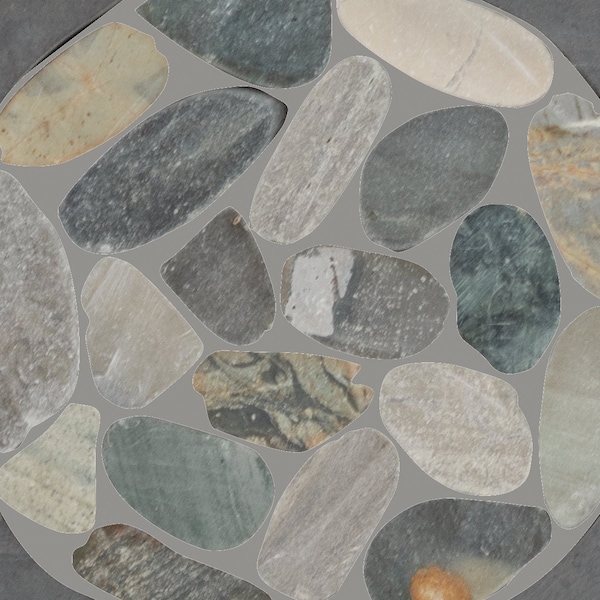Daltile Pebble Oasis Natural Stone Petal Pebble Mosaic 15in x 11in in Tumbled Coastal, 11PK - PB30PETLPBLMSTM