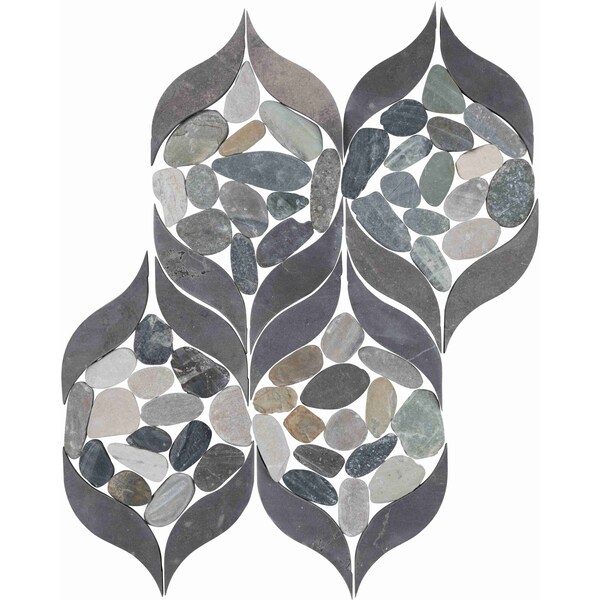 Daltile Pebble Oasis Natural Stone Petal Pebble Mosaic 15in x 11in in Tumbled Coastal, 11PK - PB30PETLPBLMSTM