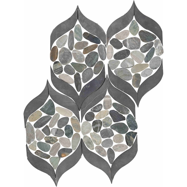 Daltile Pebble Oasis Natural Stone Petal Pebble Mosaic 15in x 11in in Tumbled Coastal, 11PK - PB30PETLPBLMSTM