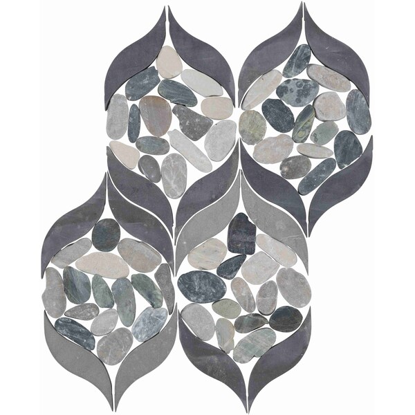 Daltile Pebble Oasis Natural Stone Petal Pebble Mosaic 15in x 11in in Tumbled Coastal, 11PK - PB30PETLPBLMSTM