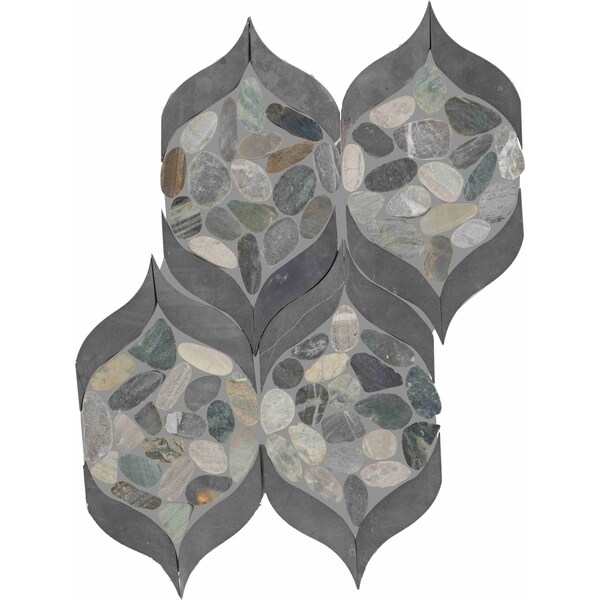 Daltile Pebble Oasis Natural Stone Petal Pebble Mosaic 15in x 11in in Tumbled Coastal, 11PK - PB30PETLPBLMSTM