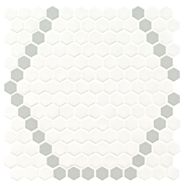 Msi White And Gray Hive Pattern 11.73 x 11.85 Matte Porcelain Floor And Wall tile, 15PK - ZOR-MD-0579