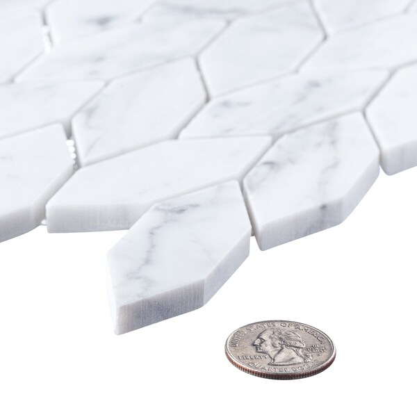 Andova Tiles ANDOVA TILES Channing Elongated Hex  1" x 2.5" Marble Honeycomb Mosaic Wall & Floor Tile - ANDCHA135