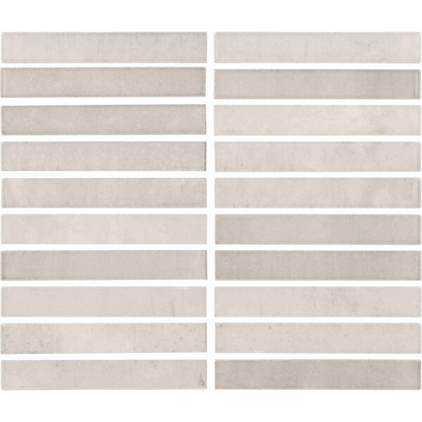 Daltile Miramo 1'' x 6'' Ceramic Straight Joint Wall Mosaic, 10PK - MR44STJ16MBMSGL