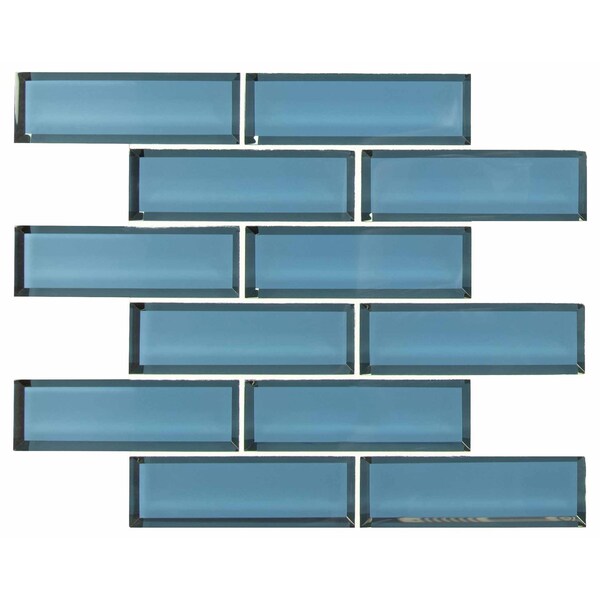 Msi Haiku Sapphire 11.73 In. X 11.73 In. X 8 Mm Beveled Mixed Glass Mesh-Mounted Mosaic Tile, 10PK - ZOR-MD-0302