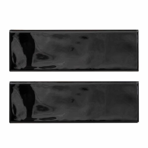 Msi Urbano Ink Bullnose 4 In. X 12 In. Glossy Ceramic Wall Tile, 12PK - ZOR-PT-TR-0182