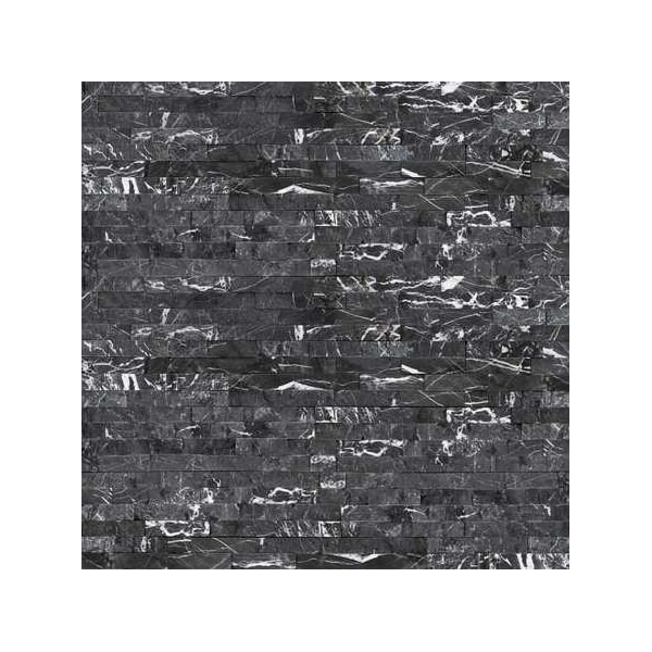 Msi Marquina Nero Splitface Ledger Panel "6 X 24" Marble Wall Tile, 6PK - ZOR-PNL-0040