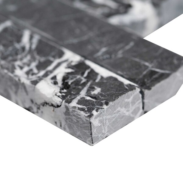 Msi Marquina Nero Splitface Ledger Panel "6 X 24" Marble Wall Tile, 6PK - ZOR-PNL-0040