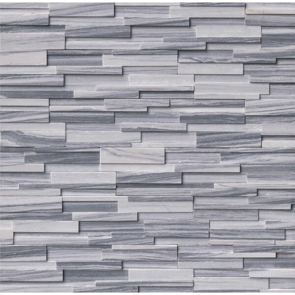 Msi Alaska Gray 3D Ledger Panel 6 In. X 24 In. Honed Marble Wall Tile, 6PK - ZOR-PNL-0015