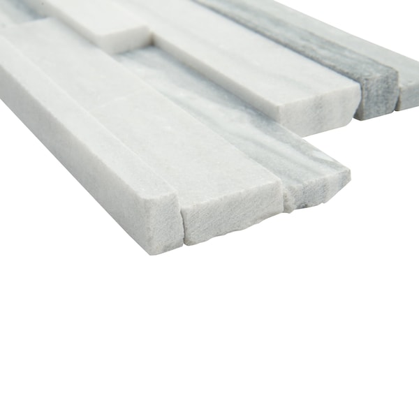 Msi Alaska Gray 3D Ledger Panel 6 In. X 24 In. Honed Marble Wall Tile, 6PK - ZOR-PNL-0015