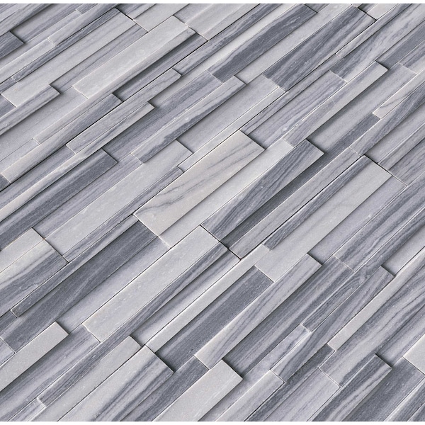 Msi Alaska Gray 3D Ledger Panel 6 In. X 24 In. Honed Marble Wall Tile, 6PK - ZOR-PNL-0015