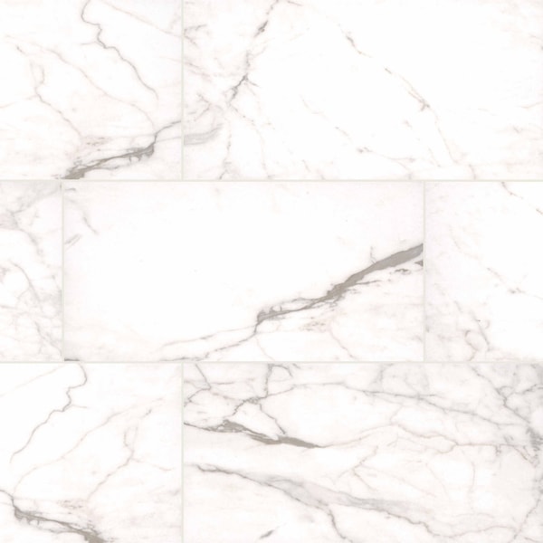 Msi White Vena 12 X 24 Ceramic Field Tile In Matte White, 8PK - ZOR-PT-0362