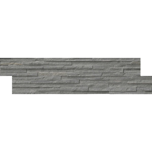 Msi Charcoal Pencil Splitface Ledger Panel 6 In. X 24 In. Slate Wall Tile, 8PK - ZOR-PNL-0073