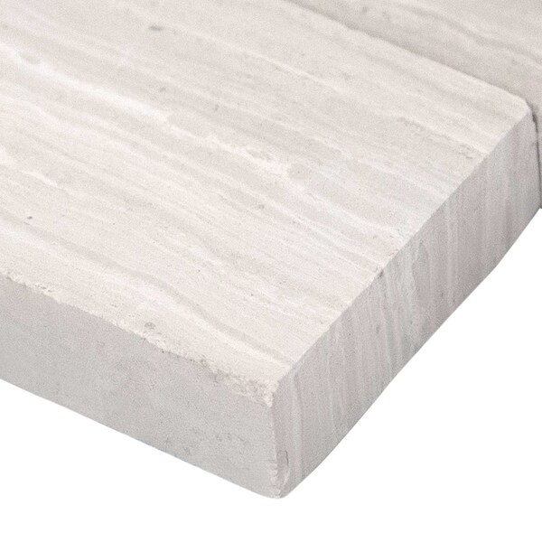 Msi White Oak 3D Mini Ledger Panel Corner 4.5" X 9" Honed Marble Wall Tile, 8PK - ZOR-PNL-0043
