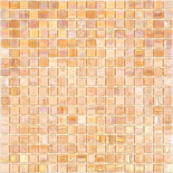 Apollo Tile Skosh 11.6inx11.6in Glossy Tuscan Beige Glass Mosaic Wall and Floor Tile 18.69 sqft/case, 20PK - APLNB88BG315A
