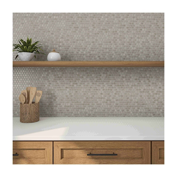 Daltile Uptown Glass 1in Hexagon Mosaic, 16.92 SQFT Per Carton, 18PK - UP211HEXMS1P