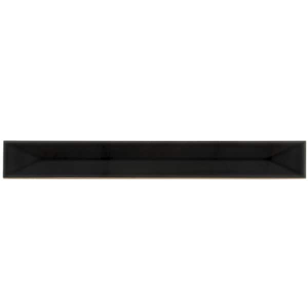 Apollo Tile Horizonte 2 x 16 in. Glossy Jet Black Ceramic Deco Subway Wall Tile 10.76 sq ft/case, 50PK - FLT88DECBL216