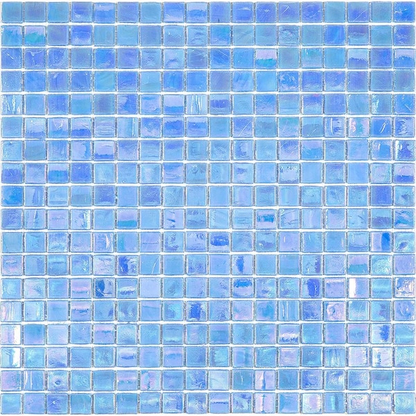 Apollo Tile Skosh 11.6inx11.6in Glossy Carolina Blue Glass Mosaic Wall and Floor Tile 18.69 sqft/case, 20PK - APLNB88BL555A
