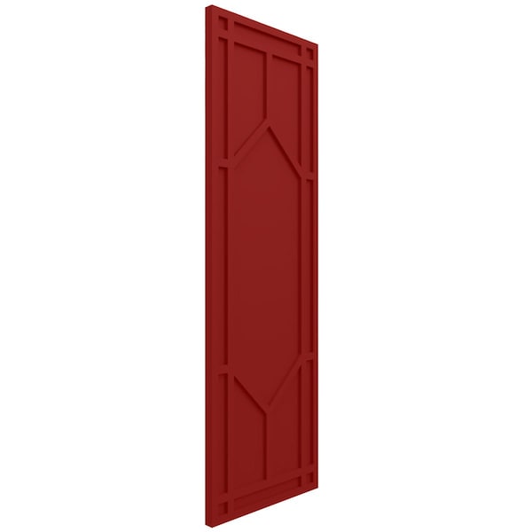Ekena Millwork True Fit PVC Shaker Fixed Mount Shutters, Fire Red, 15W x 62H, PR - TFP001SK15X062BR