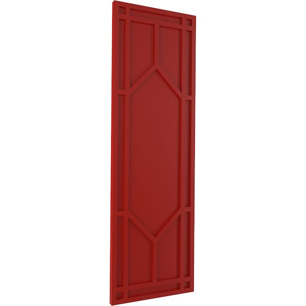 Ekena Millwork True Fit PVC Shaker Fixed Mount Shutters, Fire Red, 15W x 62H, PR - TFP001SK15X062BR