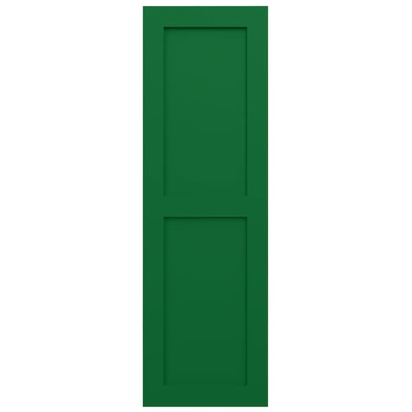 Ekena Millwork True Fit PVC Two Equal Flat Panel Shutters, Viridian Green, 18W x 61H, PR - TFP101FPF18X061HG