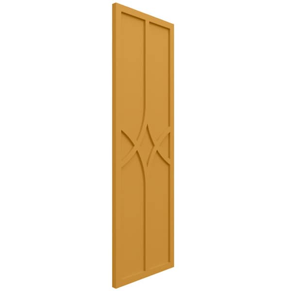 Ekena Millwork True Fit PVC Cedar Park Fixed Mount Shutters, Turmeric, 18W x 53H, PR - TFP001CP18X053TU