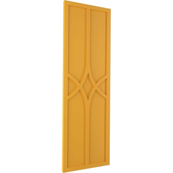 Ekena Millwork True Fit PVC Cedar Park Fixed Mount Shutters, Turmeric, 18W x 53H, PR - TFP001CP18X053TU