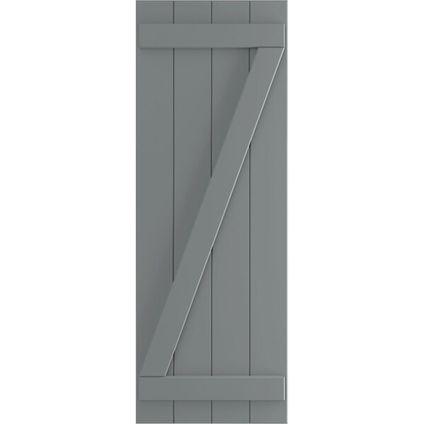Ekena Millwork True Fit PVC Four Board Joined Board-n-Batten Shutters w/Z-Bar, Ocean Swell , 21 1/2W x 53H, PR - TFP102BBF21X053CH