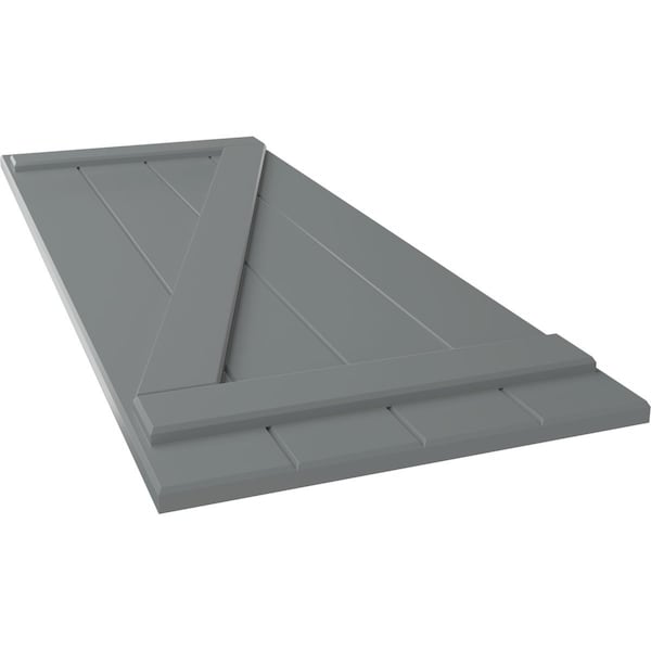 Ekena Millwork True Fit PVC Four Board Joined Board-n-Batten Shutters w/Z-Bar, Ocean Swell , 21 1/2W x 53H, PR - TFP102BBF21X053CH