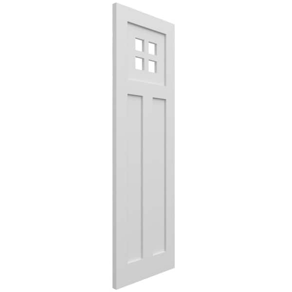 Ekena Millwork True Fit PVC San Antonio Mission Style Fixed Mount Shutters, White, 18W x 41H, PR - TFP001ST18X041WH