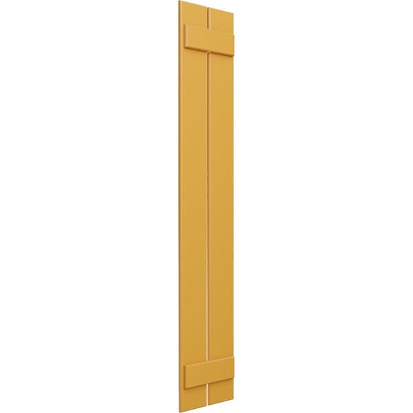 Ekena Millwork True Fit PVC, Two Board Spaced Board-n-Batten Shutters, Turmeric, 11 1/4W x 45H, PR - TFP101SBF11X045TU