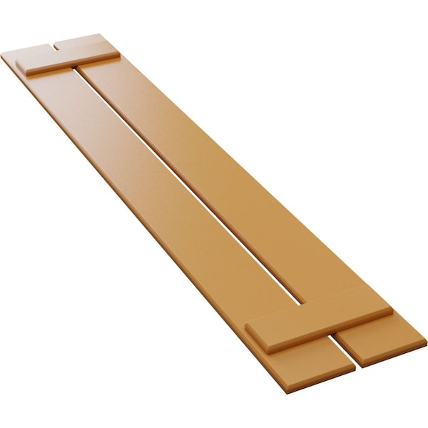 Ekena Millwork True Fit PVC, Two Board Spaced Board-n-Batten Shutters, Turmeric, 11 1/4W x 45H, PR - TFP101SBF11X045TU
