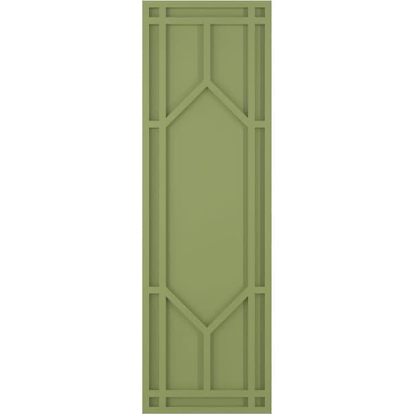 Ekena Millwork True Fit PVC Shaker Fixed Mount Shutters, Moss Green, 15W x 41H, PR - TFP001SK15X041MG