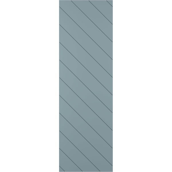 Ekena Millwork 15W x 36H True Fit PVC Diagonal Slat Modern Style Fixed Mount Shutters, Peaceful Blue, PR - TFP001DG15X036SB