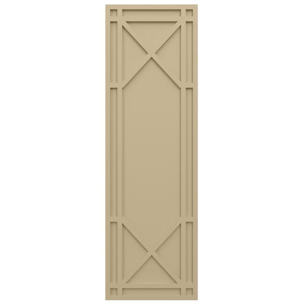 Ekena Millwork True Fit PVC Bungalow Fixed Mount Shutters, Natural Twine, 15W x 35H, PR - TFP001BG15X035NT