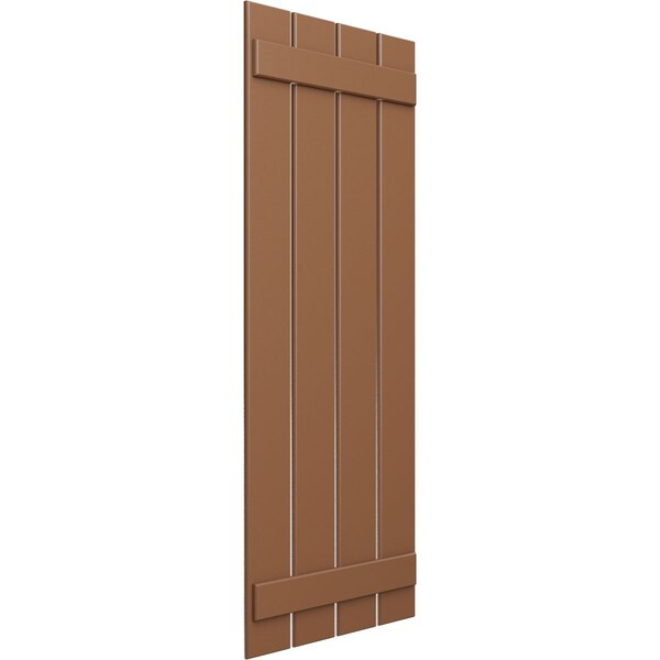 Ekena Millwork True Fit PVC, Four Board Spaced Board-n-Batten Shutters, Burnt Toffee , 23W x 74H, PR - TFP101SBF23X074BT