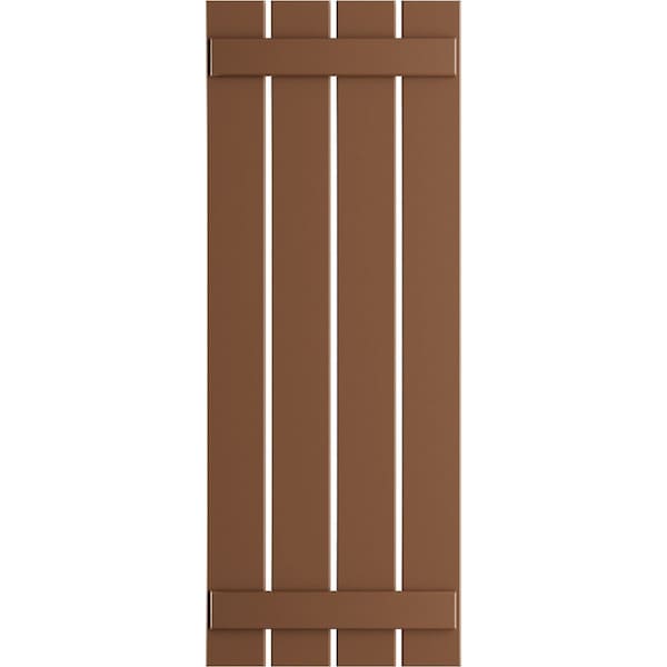 Ekena Millwork True Fit PVC, Four Board Spaced Board-n-Batten Shutters, Burnt Toffee , 23W x 74H, PR - TFP101SBF23X074BT