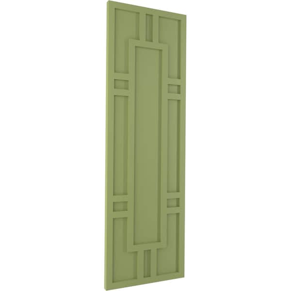 Ekena Millwork True Fit PVC Hastings Fixed Mount Shutters, Moss Green, 12W x 61H, PR - TFP001HS12X061MG